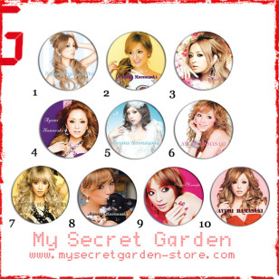 Ayumi Hamasaki 浜崎あゆみ Portrait Pinback Button Badge Set 1a,1b or 1c( or Hair Ties / 4.4 cm Badge / Magnet / Keychain Set )